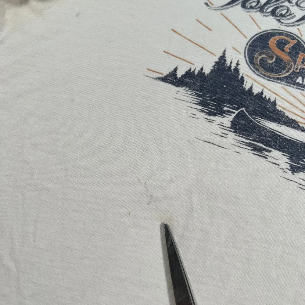 Polo Ralph Lauren Sporting Goods T-Shirt Men's XL Cream Custom Fit Graphic Tee